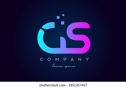 GS G S alphabet letter logo icon combination. Creative design for company and business in pink blue colours