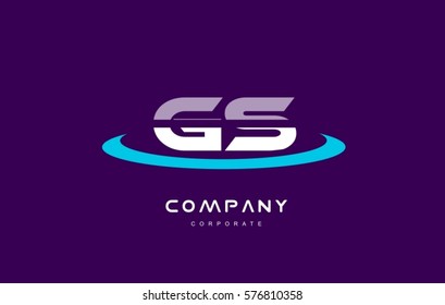 gs g s cyan magenta blue letter combination alphabet vector company logo icon sign design template 