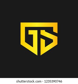 GS or G S letter alphabet logo design in vector format.