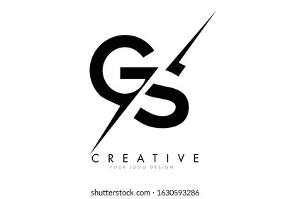 GS G S  Letter Logo Design with a Creative Cut. Creative logo design..