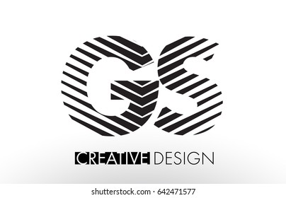 GS G S Lines Letter Design with Creative Elegant Zebra Vector Illustration.