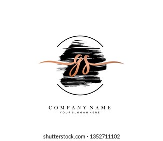 GS handwriting initial  logo vector