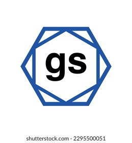 Monograma de tipografía hexágona GS. Icono de letras GS.