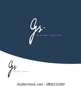 GS Initial handwriting or handwritten logo for identity. Logo with signature and hand drawn style.