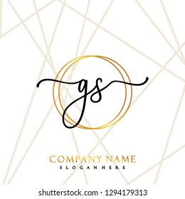 GS Initial Handwriting logo template vector