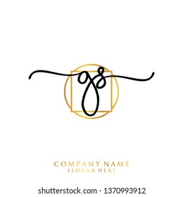 GS Initial handwriting logo template
