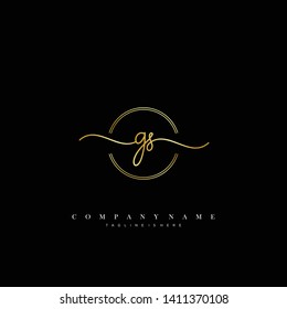 GS initial handwriting logo template vector