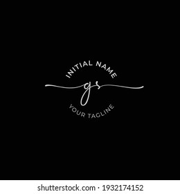 gs Initial handwriting signature logo vector. Hand lettering for designs