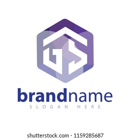 GS Initial letter hexagonal logo vector template