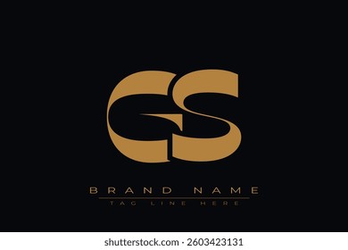 GS initial letter logo design. Letter G and S luxury alphabet letter logo icon template