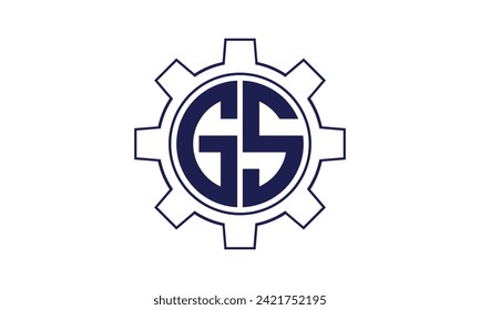 GS initial letter mechanical circle logo design vector template. industrial, engineering, servicing, word mark, letter mark, monogram, construction, business, company, corporate, commercial, geometric