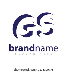GS initial letter with negative space logo icon vector template