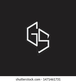 GS Initial Letters logo monogram with up to down style isolated on black background