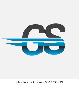 GS initial logo company name colored black and blue, Simple and Modern Logo Design.