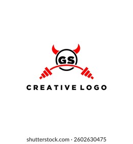 GS initial monogram for fitnes or gym logo with devil style design