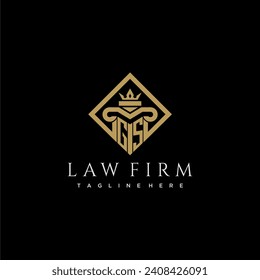 GS initial monogram logo for lawfirm with pillar in creative square design