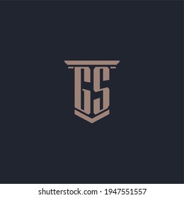 GS initial monogram logo with pillar style design
