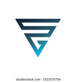 GS  initial SG company circle S logo blue