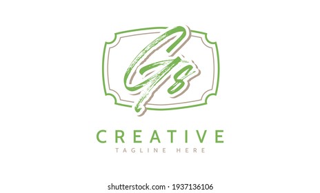 GS Initials, handwriting logo vector