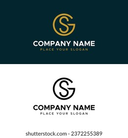 GS Initials Letter Monogram Gold Minimalist Vector Logo