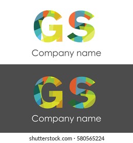 GS letter abstract mosaic shape icon colorful
