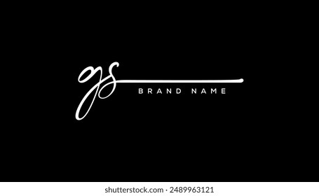 GS letter beauty handwriting vector logo.