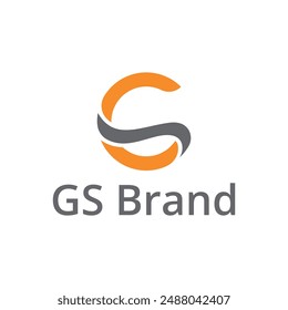 GS Letter Business Brand Water Swoosh Circle Line Logo Template