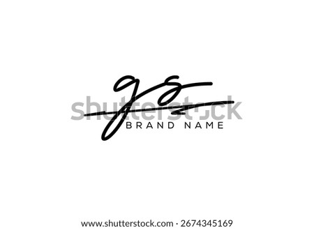 GS letter elegant cursive beauty handwriting logo.
