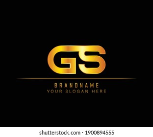 GS Letter Gold Logo Vorlage. Anfangsbuchstabe G S Logo Vorlage. Luxury G S Logo Vorlage.