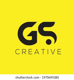 GS Letter Logo Design with Creative Modern Trendy Typography and Black Colors.