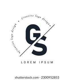 Diseño de logotipo de letras GS con un corte creativo. Diseño de logotipo creativo