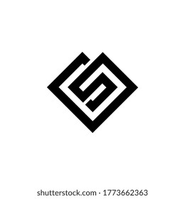 GS letter logo design. GS SG Triangle Vector Logo Circle Monogram Super Hero Concept. Letter GS/SG logo design template.