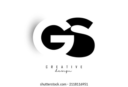 Letras GS Logotipo con diseño de espacio negativo. Letra con tipografía geométrica. Ilustración vectorial creativa con letras.