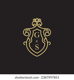 GS line vintage initial logo in high quality professional design that will print well across any print media