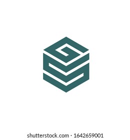 GS logo design vector sign template