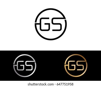 Gs Logo. Letter Design Vector with Red and Black Gold Silver Colors