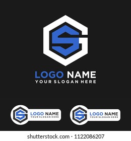 GS logo letter initial, Abstract polygonal Background Logo,