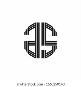 Estilo de esquema de monograma del logotipo GS aislado en fondo blanco