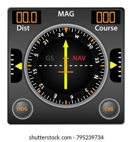 GS and NAV aircraft vector instrument indicator part of dashboard navigation