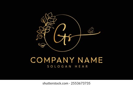  GS S G initial signature logo template vector