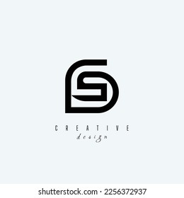 Letra creativa y minimalista GS SG g s Diseño del logotipo editable en formato vectorial