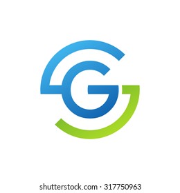 GS SG initial company circle S logo blue green