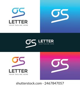 ELEMENTOS de Plantilla de diseño de logotipo de letras GS, SG. Logo de letras digitales abstractas modernas.