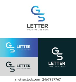 GS, SG letter logo design template elements. Modern abstract digital alphabet letter logo.