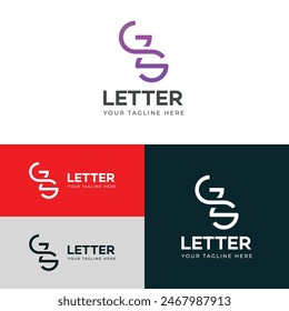 GS, SG letter logo design template elements. Modern abstract digital alphabet letter logo.