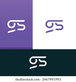 ELEMENTOS de Plantilla de diseño de logotipo de letras GS, SG. Logo de letras digitales abstractas modernas.