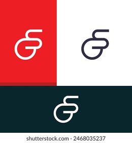 GS, SG letter logo design template elements. Modern abstract digital alphabet letter logo.