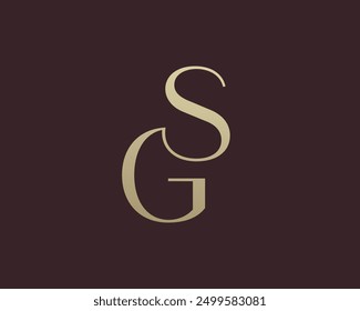 GS or SG letter logo icon design. Classic style luxury initials monogram.