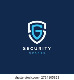 GS- oder SG-Monogramm-Schirmlogo. Buchstabe S G Schild Form Sicherheitsschutz Symbol Logo Symbol Zeichen