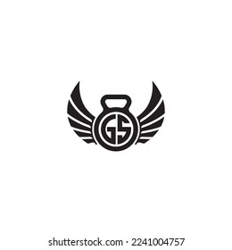 GS simple fitness gym concept in high quality professional design that will print well across any print media